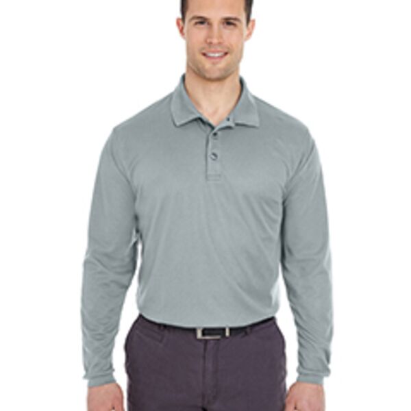 Adult Cool & Dry Long-Sleeve Mesh Piqué Polo Thumbnail